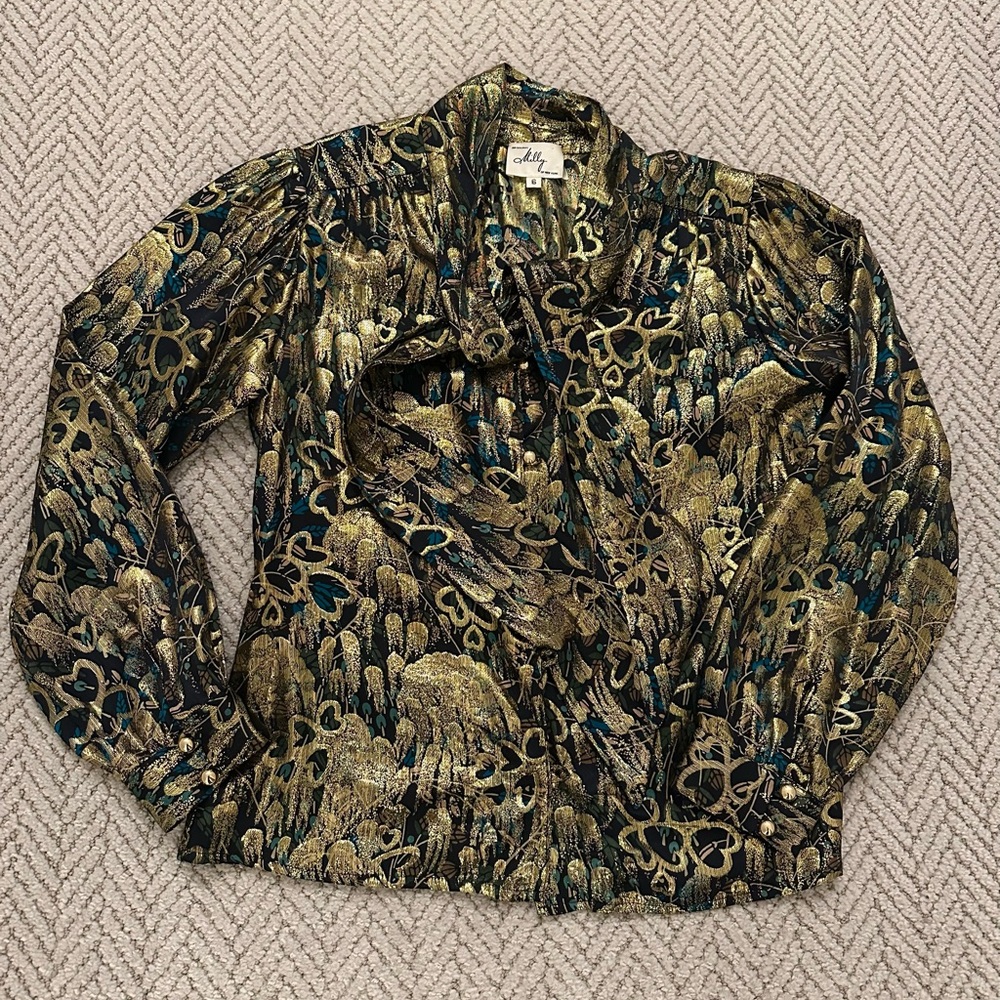 Elegant Milly Metallic Thread Blouse